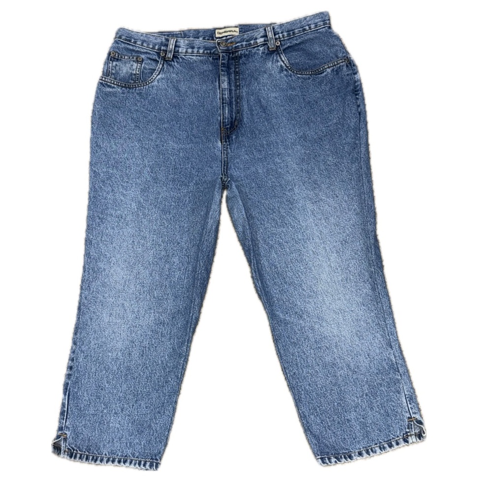 👖🛼 GENERRA Vintage 90s High Rise‎ Cropped Blue Jeans l Made in Egypt l Sz 16